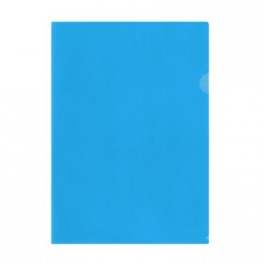 Папка уголок E-310 180мкр жест.пластик А4 синяя прозр. Россия