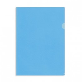 Папка уголок ПУ-001-ПП 120мкр жест.пластик А4 синяя прозр.