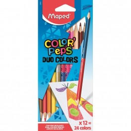 Карандаши цветные Maped COLOR'PEPS DUO COLORS двухст,3хгр,дерев,24цв,829600