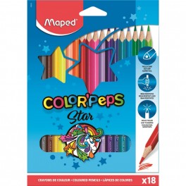 Карандаши цветные Maped COLOR'PEPS STAR трехгранные,дерево,18цв/наб,183218