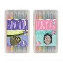 Фломастеры КИСТОЧКИ ДВУСТОРОННИЕ FUNCOLOR 12цв,в пластиковом пенале 32-0047