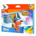 Мелки восковые Deli Super Wings круглые наб 24цв. картон/европод,EC21020