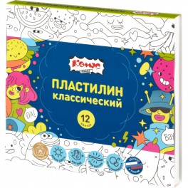 Пластилин классический Комус Класс Максики 12 цв/наб, 240г, со стеком