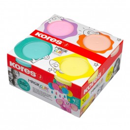 Тесто для лепки Kores MAGIK CLAY PASTEL 40г х 4 пастельн. цвета в наб 34242