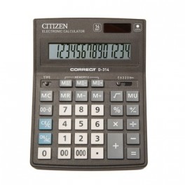 Калькулятор настольный CITIZEN Correct настольн.D-314, 14 разр, черн.