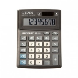 Калькулятор настольный CITIZEN Correct настольн.SD-208, 8 разр, черн.