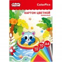 Картон цветной Комус Класс ColorPics 10л 10цв А4 мелован..папка