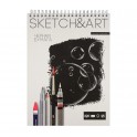 Скетчбук SKETCH&ART 185х250мм 25л ЧЕРНЫЙ 220г на гребне д/скетч1-25-562/01