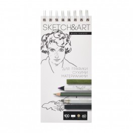 Скетчбук Sketch&Art 105х220мм 60л пухлая 100г на гребне 1-60-564/03