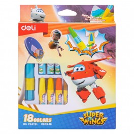 Пастель масляная Deli  Super Wings набор 18 цветов  EC009-18