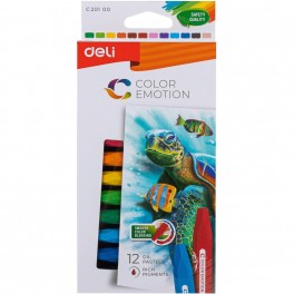 Пастель масляная Deli EC20100 Color Emotion 6-гран 12цв/наб