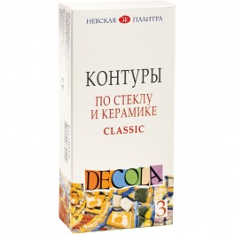 Набор акриловых контуров стекло/керамика Decola  classic,3 шт х18мл,5341375