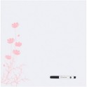 Доска маркерная 40х40 белый+рисунок BI-OFFICE Pink Flower MB7553397