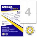 Этикетки самокл. ProMEGA Label BASIC 105х148 мм./4 шт. на лис.А4(100л./уп)