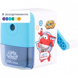 Точилка для карандашей механич. Deli ER10409 Super Wings 1отв.,плас,ассорти