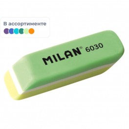 Ластик пластиковый Milan 6030 скошенной формы, цвета в ассорт