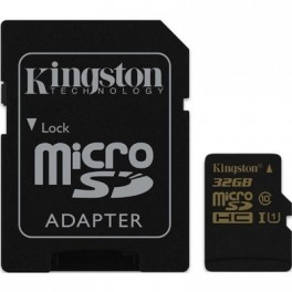 Карта памяти Kingston microSDHC 32GB Class10 UHS-I(SDC10/32GB)+адаптер