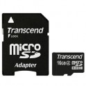 Карта памяти Transcend microSDHC 16GB Class4+адаптер(TS16GUSDHC4)