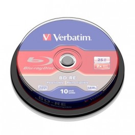 Носители информации Verbatim BD-RE 25 GB 2x CB/10 (43694)