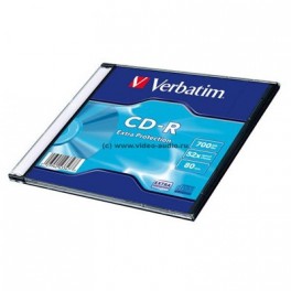 Носители информации CD-R, 52x, Verbatim Extra Protection, Slim/1, 43347