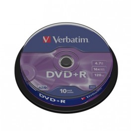 Носители информации Verbatim DVD+R 4,7Gb 16х Cake/10 43498