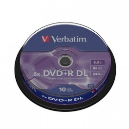 Носители информации Verbatim DVD+R 8,5Gb 8х Cake/10 43666 Dual Layer
