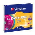 Носители информации Verbatim DVD+RW 4,7GB 4х SLIM/5 43297 Color