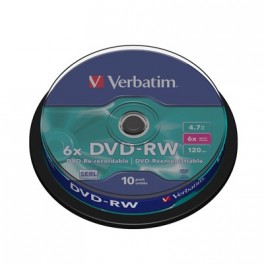 Носители информации Verbatim DVD-RW 4,7Gb 4х СB/10 43552