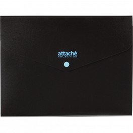 Папка органайзер на кнопке Attache Selection Black&Bluе, А4,500мкм , 3отд