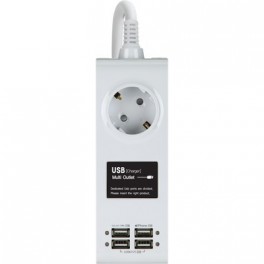 Сетевой фильтр DAESUNG DS-USB1203 (4/3м/16А/125Дж/белый)