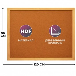 Доска информационная Attache Economy 90х120 ХДФ, деревян. рама