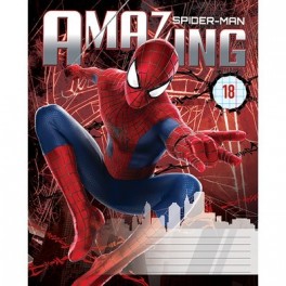 Тетрадь школьная 18л, скрепка, А5, клетка, Spider-man, SM2A15/5