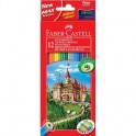 Карандаши цветные Faber-Castell ECO Замок 12цв 6-гран точилка 120112