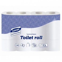 Бумага туалетная LUSCAN Professional 2-сл.,белая с тисн.,24 рул./уп.