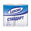 Бумага туалетная LUSCAN Standart 2-сл.,белая с тисн.,4рул./уп.