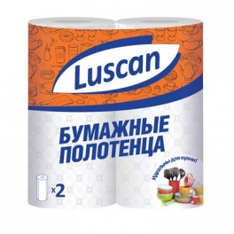 Полотенца бумажные LUSCAN 2-сл.,с тиснением, 2рул./уп.