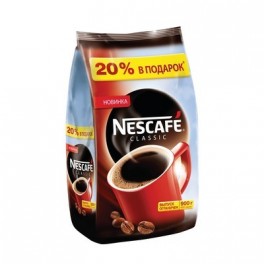 Кофе Nescafe Classic раств.гранул.пакет 900г