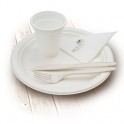 Набор одноразовой посуды Picneco "Универсальный" 6 тарелок, стаканов, вилок, ножей, с