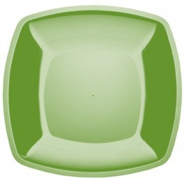 Тарелка одноразовая квадратная глубокая салатовая, 18 см., ПП, 6 шт.уп.