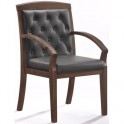 Конференц-кресло BN_Mb_Echair-422 KR рецикл.кожа черн., тем.орех