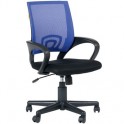 Кресло VT_EChair-304 TC Net ткань черн/сетка синяя, пластик