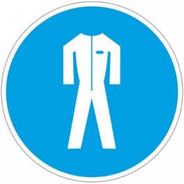 Знак безопасности M07 Работать в защитной одежде (плёнка,200х200)
