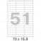 Этикетки самоклеящиеся  70х16,9 мм / 51 шт. на листе А4 (100л