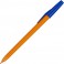 Ручка шариковая неавтомат. Школьник, цв чернил синий 1мм, оранж корп