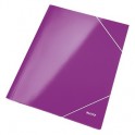 Папка на резинках Leitz WOW 39820062 ламинир. картон фиолет. глян