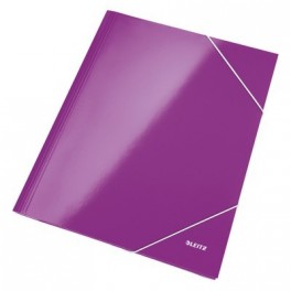 Папка на резинках Leitz WOW 39820062 ламинир. картон фиолет. глян