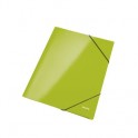 Папка на резинках Leitz WOW 39820064 ламинир. картон зеленый глян